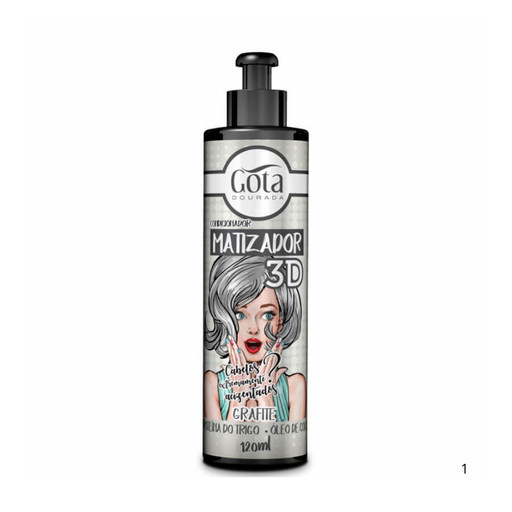 Matizador 3D Grafite 120 ml Gota Dourada para cabelo