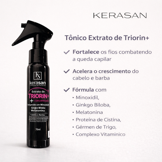 Kerasan Triorin tónico com minoxidil e biotina para cabelo e barba 100 ml
