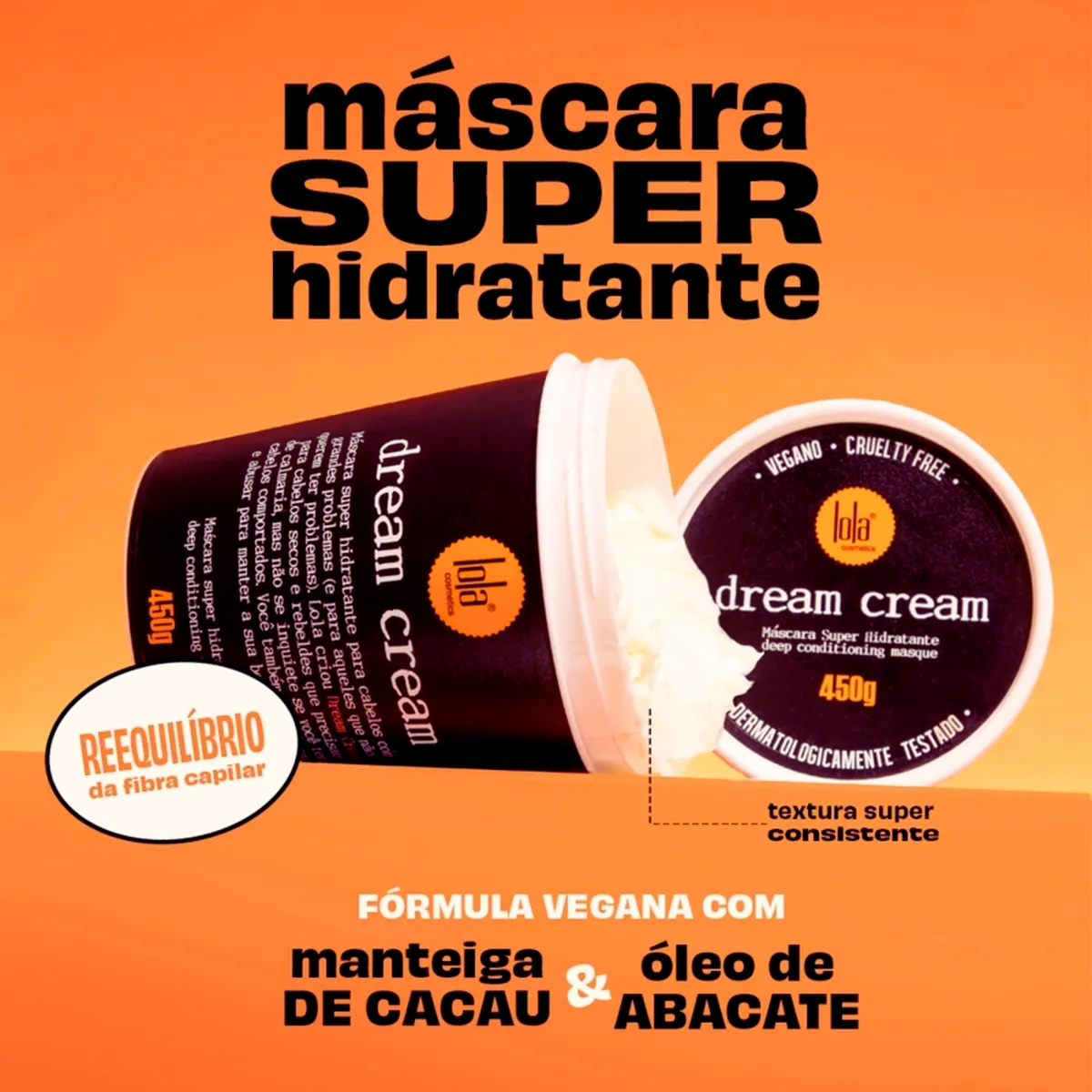 Lola Dream Cream máscara de hidratação 450 g para cabelos secos
