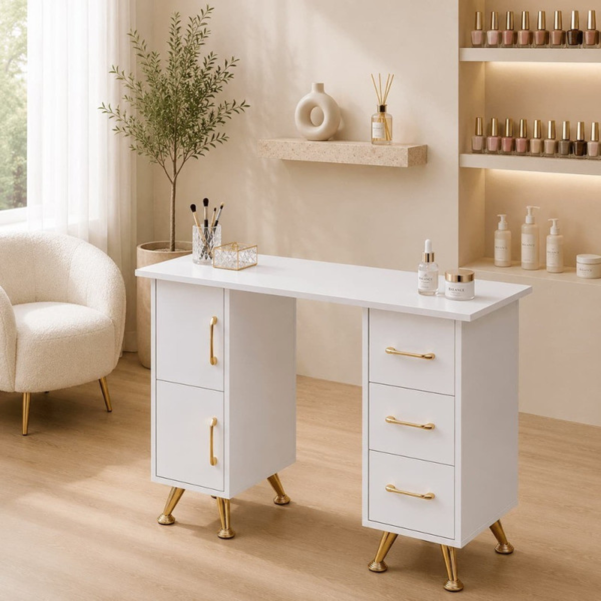 Mesa de manicure profissional para estúdio de unhas e salão de beleza