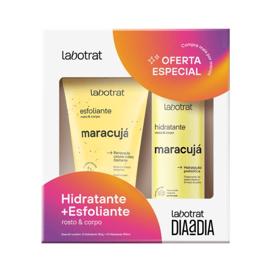 Labotrat kit Dia a Dia Maracujá com hidratante 190 ml e esfoliante 150 g para o corpo