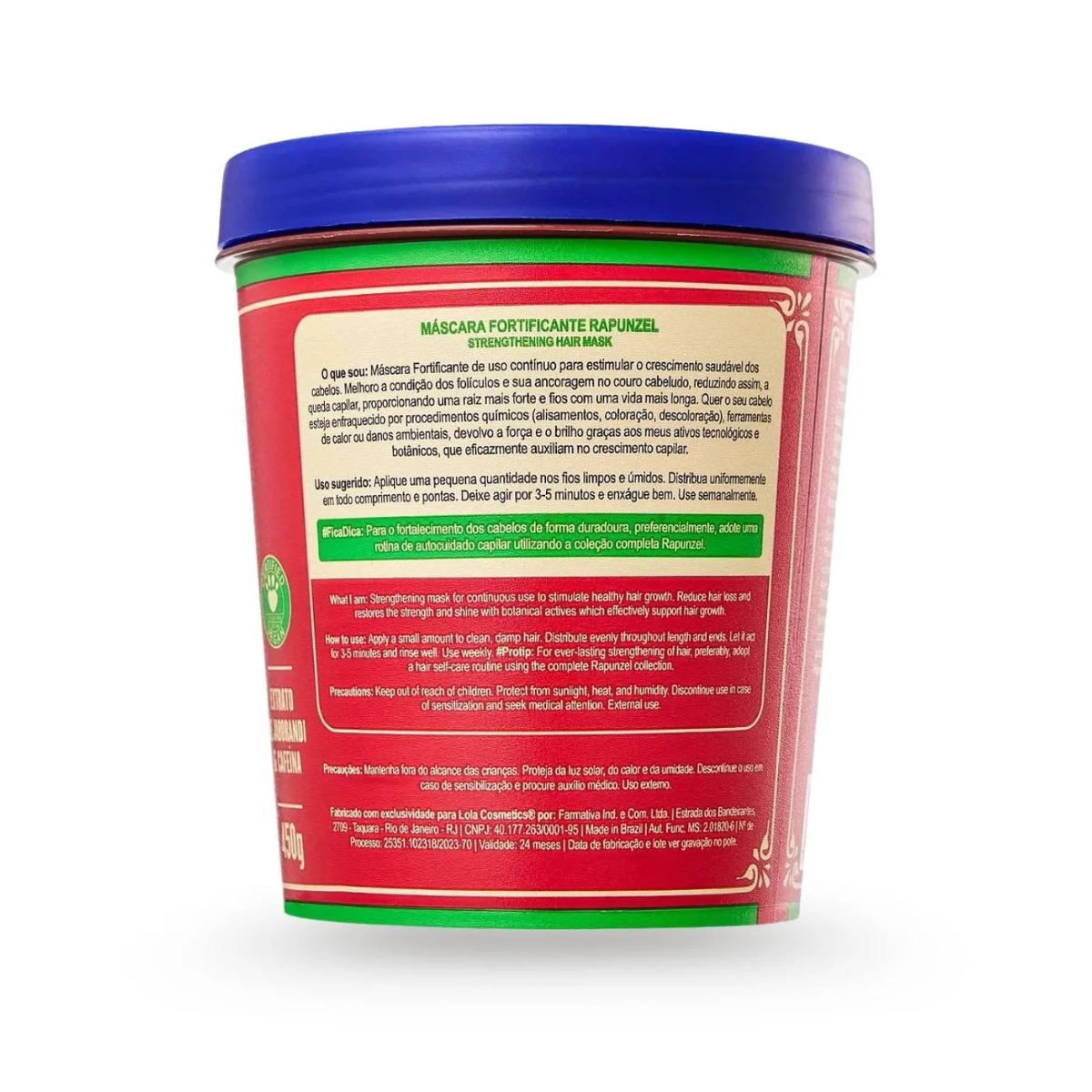 Lola Rapunzel máscara fortificante 450 g para crescimento capilar