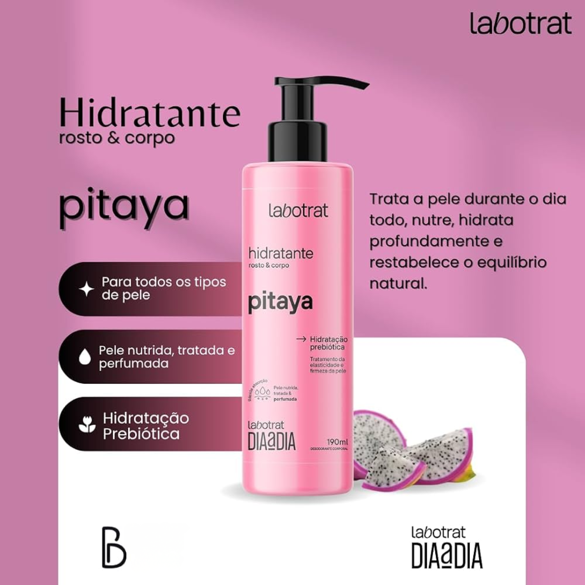 Labotrat hidratante corporal Pitaya Dia a Dia 190 ml para o corpo