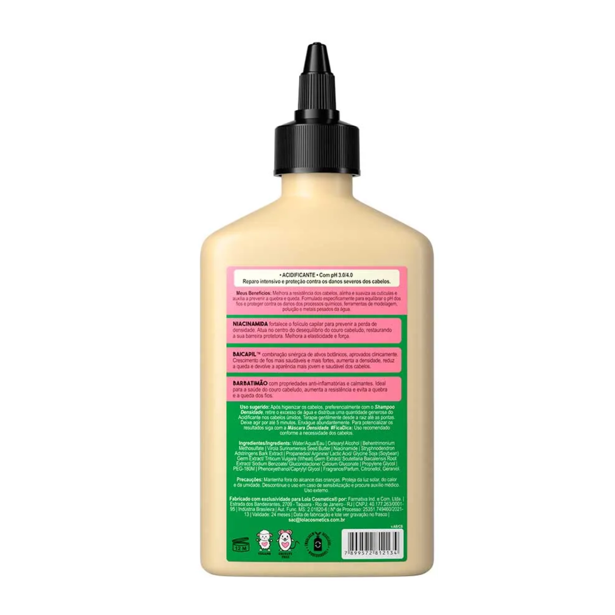 Lola Densidade acidificante 250 g para fortalecer o cabelo