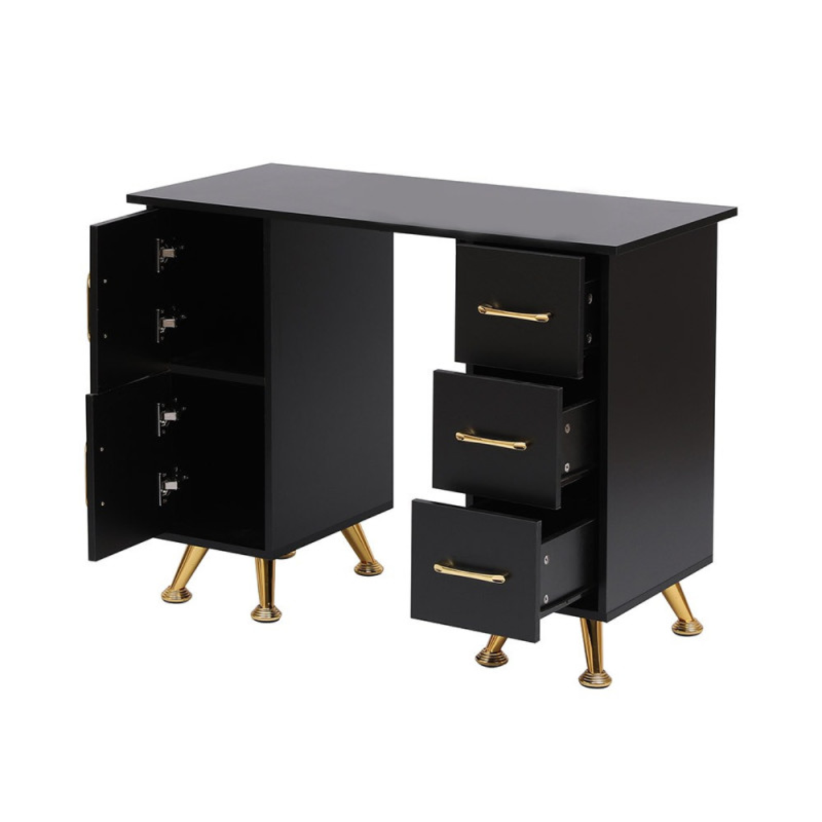 Manicure Table with Storage Drawers Desk for Nail Studio and Office 120cm