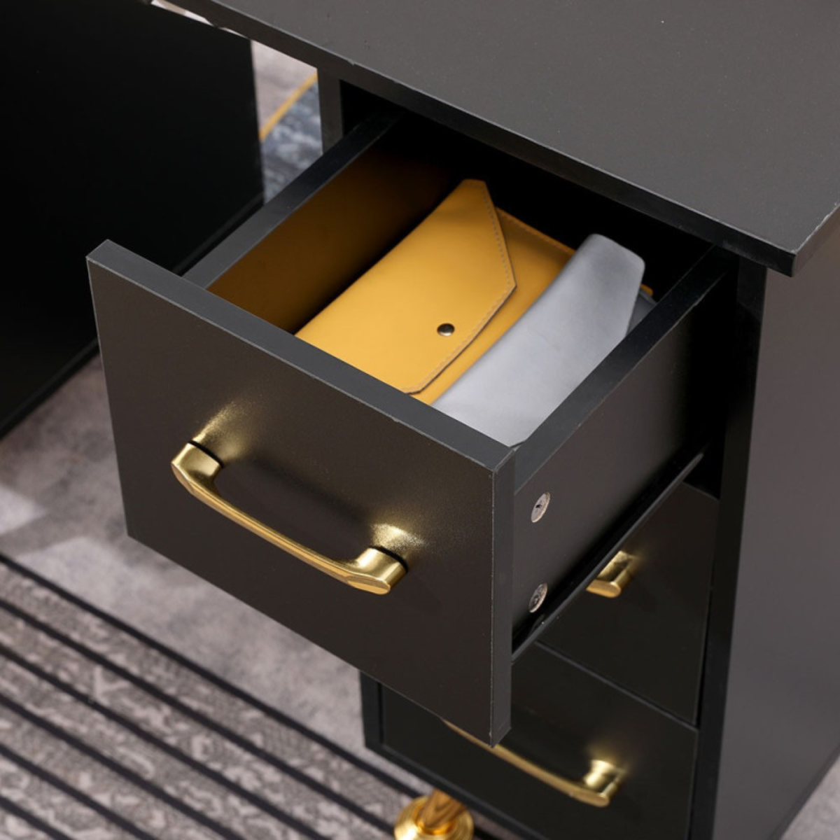 Manicure Table with Storage Drawers Desk for Nail Studio and Office 120cm