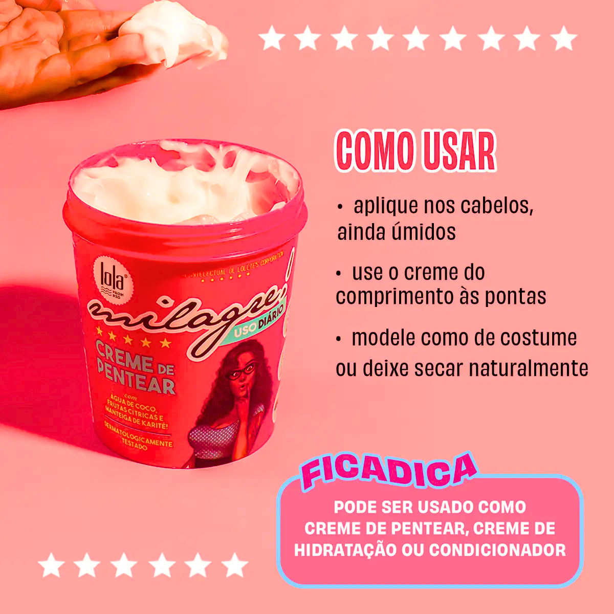 Lola Milagre creme de pentear 450 g para cabelo